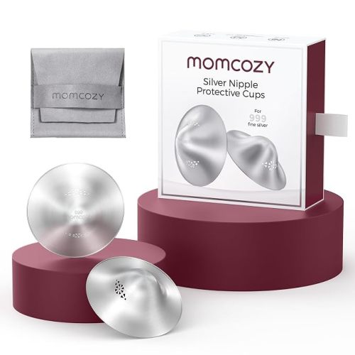 Momcozy 999 Silver Nursing Cups, Hole-Free Design,Regular Size