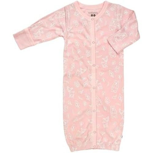 Babysoy Unisex Baby Long Sleeve Gown Sleep Sack, Ultra Soft Nightgown, Newborn Reversible Mittens