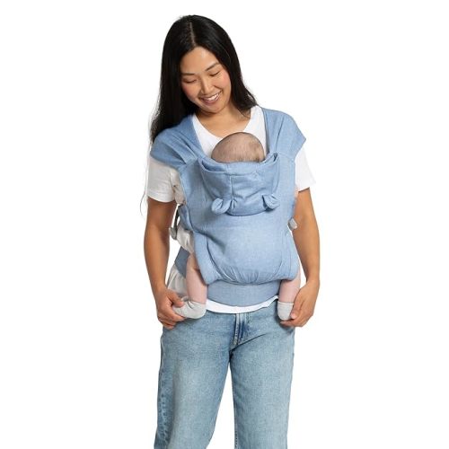 babyGap by Delta Children Legacy 3-in-1 Baby Carrier – Newborn to Toddler (Holds 7.5 to 25 lbs.), Face-in and Face-Out Baby Carrier Wrap with Lumbar Support, Ergonomic, Chambray