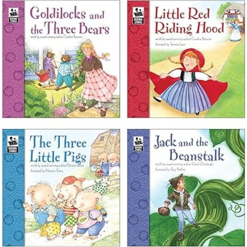 Carson Dellosa Keepsake Stories Classic Fairy Tale Books for Children Book Set, The Three Little Pigs, Little Red Riding Hood, Goldilocks, Jack and The Beanstalk Classic Children's Books