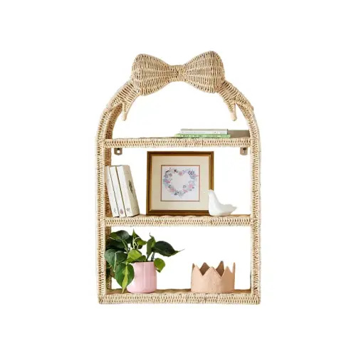 Cross-border butterfly rattan storage basket wall decoration shelf practical pendant homestay weaving decoration - AliExpress