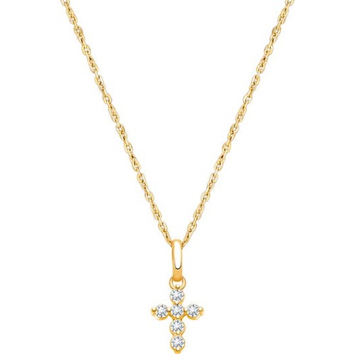 14K Glory and Grace Cross 12-14" Necklace, 14