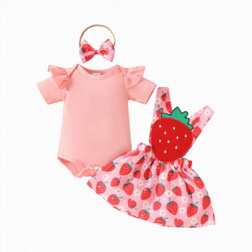 TOWED22 Baby Girl Clothes Stuff Newborn Infant Summer Cute Outfit 0-24 Months Red,3-6 M