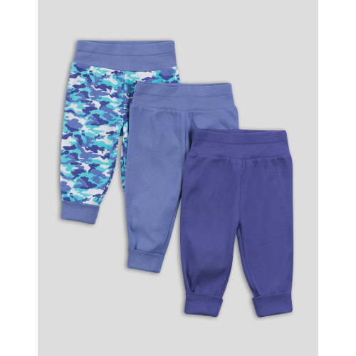 Hanes Flexy Baby Knit Pull-On Jogger Pants, 4-Way Stretch, Adjustable Waistband and Cuffs, Boys & Girls, 3-Pack Neutral Assorted 18M-24M