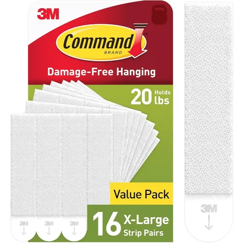 Command 20 lb XL Heavyweight Picture Hanging Strips 16 Pairs (32 Command Strips), Damage-Free Hanging Picture Hangers, Heavy Duty Wall Hanging Strips for Home Decor, White Adhesive Strips