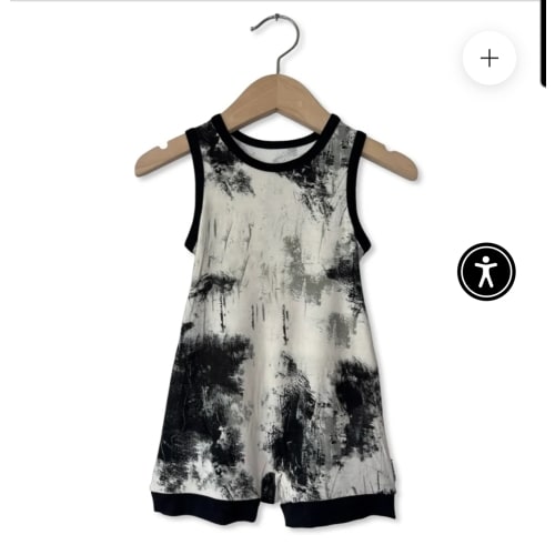 Caden & Crew Black Art Sleeveless Shorty Romper