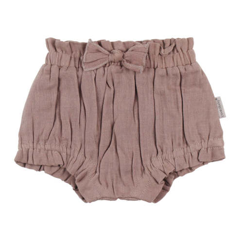 Almond | Organic Muslin Ruffle Bloomer 6-9m