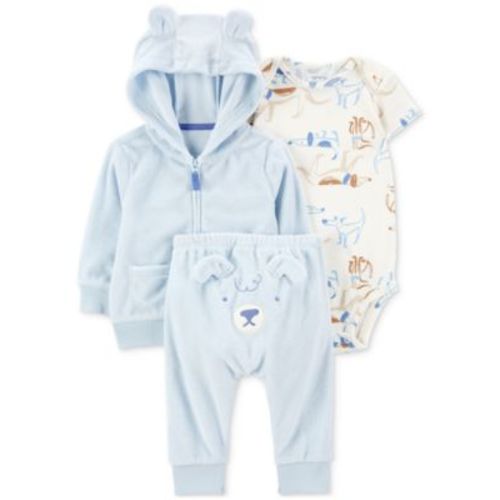 Baby Boys Dog Little Hooded Jacket, Bodysuit & Pants, 3 Piece Set