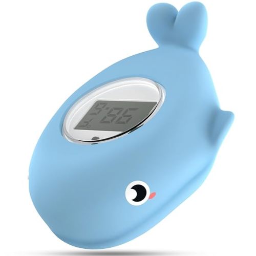 Baby Bath Bathtub Thermometer for Infant - Safety Bath Tub Water Temperature Digital Thermometer - Floating Bathing Toy Gift for Kids Newborn Mother with Flashing Temperature Warning