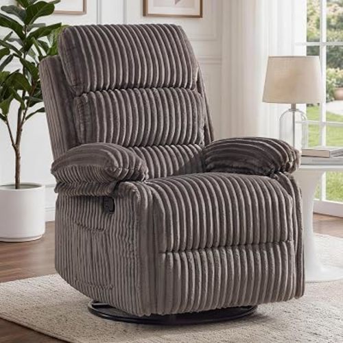 Korser Rocking Recliner Chair, Nursery Rocker Chair for Adults, Small Recliners for Small Spaces, Swivel Rocker Recliner with Cushion, Upholstered Rocking Chairs for Living Room, Apartment