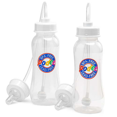 Hands-Free Baby Bottle - Anti-Colic Self Feeding Baby Bottle System 9 oz (2 Pack - Podee Classic)