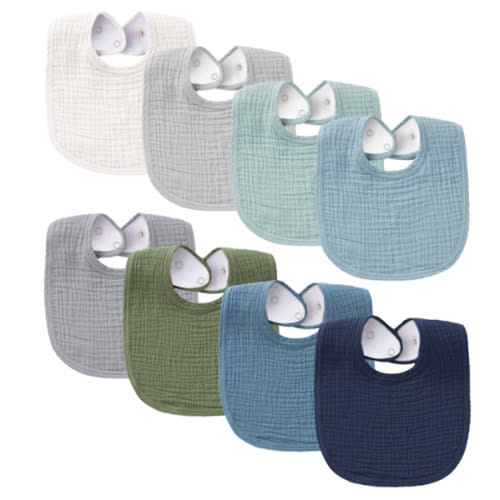 Konssy Muslin Baby Bibs 8 Pack Baby Bandana Drool Bibs Cotton for Unisex Boys and Girls, Soft Absorbent Set for Teething and Drooling