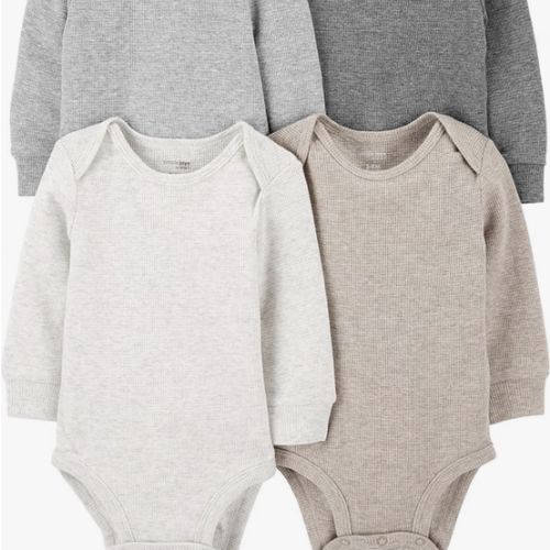 Simple Joys by Carter's Baby 4-pack Soft Thermal Long Sleeve Bodysuits