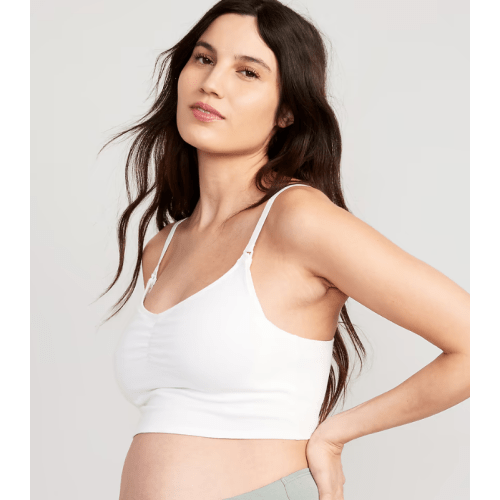 Maternity Brami Nursing Top - White Lillies, XS