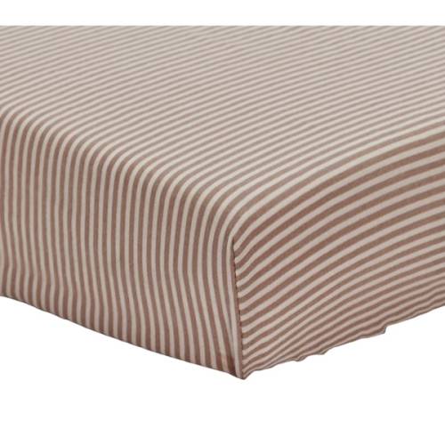 Crib Sheets – Organic Cotton Muslin Fitted Crib Sheet – Standard Size for Baby Boy and Baby Girl 28" x 52" Ultra-Soft and Breathable. (Natural Stripe)