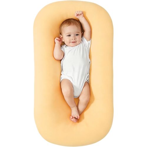 Infant Support Cushion - Baby Support Cushion with Cover for Newborn, Portable Tummy Time Mat for Home and Travel, Soft Breathable, Supervised Use, Baby Essentials (Beige)