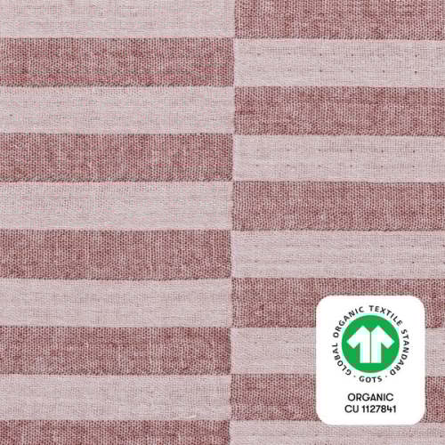 GOTS Certified Organic Muslin Cotton Crib Sheet, Maroon Stripe - Babyletto | Maisonette