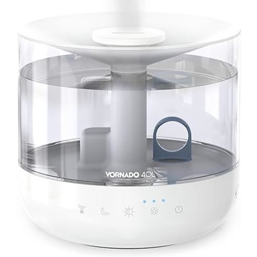 Vornado MISTIC 4 Whole Room Ultrasonic Humidifier, Top-Fill, Aromatherapy, 1-Gallon Tank, 3 Mist Settings, Ambient Lighting, Whisper-Quiet, Included Scent Pads, Air Humidifier for Kids and Home
