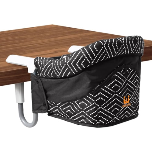 MTWML Portable High Chair for Table,Hook On High Chair That Attaches to Table,Space Saver Clip On Counter Seat for Baby,Easy Clean Baby Feeding Clamp Seat with Carry Bag for Travel(Stripe-Black)