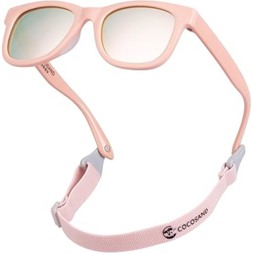COCOSAND Flexible Baby Sunglasses with Strap Polarized UV Protection for Toddler Infant Newborn Boy Girl Age 0-24 Months