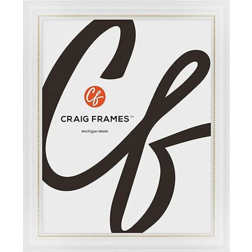 Craig Frames 314WG, Ornate White and Gold Picture Frame, 12 x 36 Inch - 12x36