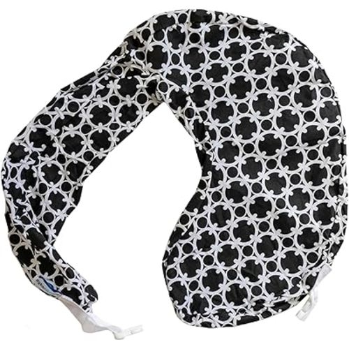 My Brest Friend Original Nursing Pillow Cover - Slipcovers for Baby - Adjustable Fit, Easy Care, Durable - Original Nursing Pillow Not Included, Black and White Marina