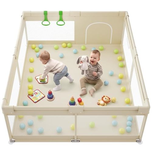 Fodoss Baby Playpen, Small Play Pen,Toddler Playpen for Apartment,Play Yard,Activity Fence, Extra Large Baby Playard