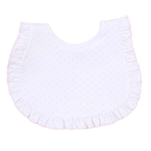 Mini Dots Ruffle Bib - Pink