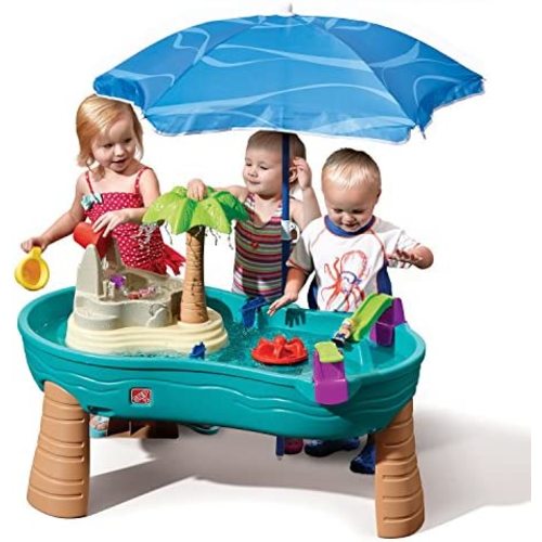 Step2 Splish Splash Seas Water Table | Kids Water Table with Umbrella & 10-Pc Accessory Set