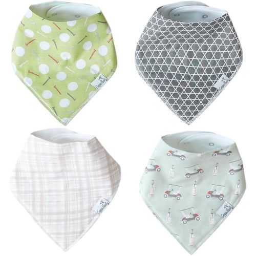 Copper Pearl Baby Bibs 4 Pack, Printed Bandana Drool Bibs for Baby Girl & Boy, Soft Cotton Drooling Teething Bibs