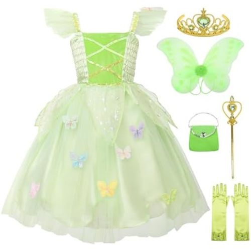 JerrisApparel Girls Fairy Costume Dress Butterfly Tulle Skirt Birthday Party Outfit