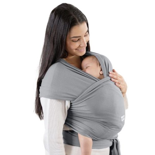Comfy Cubs Baby Wrap Carrier - Soft & Secure Fit Cotton Blend for Newborn to Toddler - Adjustable, One Size Fits All Toddler Sling - Slate Grey