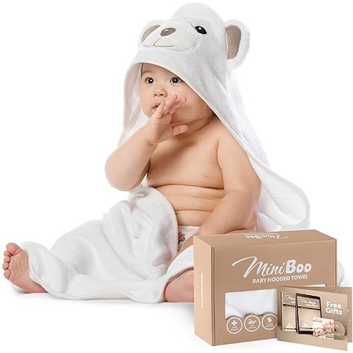 Premium Ultra Soft Organic Bamboo Baby Hooded Towel with Unique Design – Hypoallergenic Baby Towels for Infant and Toddler – Suitable as Baby Gifts