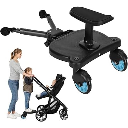 Universal Stroller Board with Detachable Seat,2in1 Sit and Stand Stroller Glider Board for Most Strollers,Holds Children Up to 55lbs (Blue)