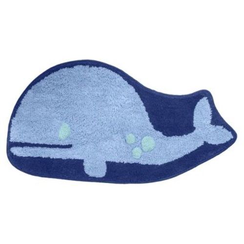 Whales Kids' Bath Rug - Allure Home Creations: Cotton, Machine Washable, Whale Pattern, Lightweight, 1'6"x2'8"
