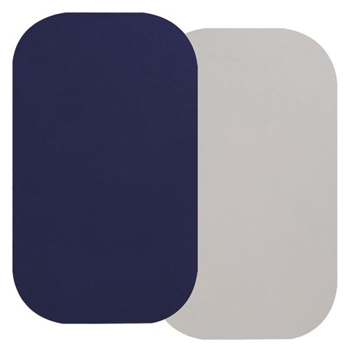 Onacosht 100% Organic Cotton Bassinet Sheets 33" x 19" Compatiable with Baby Delight Beside Me Dreamer Bassinet & Mika Mikcy Bedside Sleeper, Jersey Knit, 2 Pack Navy and Fog Grey