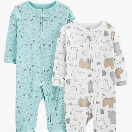 Simple Joys by Carter's unisex-baby Neutral 2-pack Cotton Footed Sleep and Play