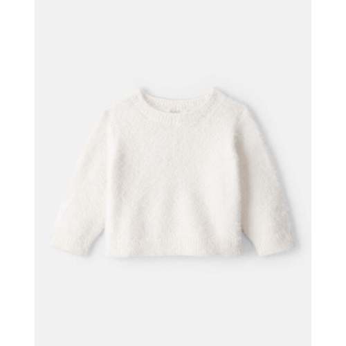 Baby Girl Brushed Sweater - White - Carter's | Carter's