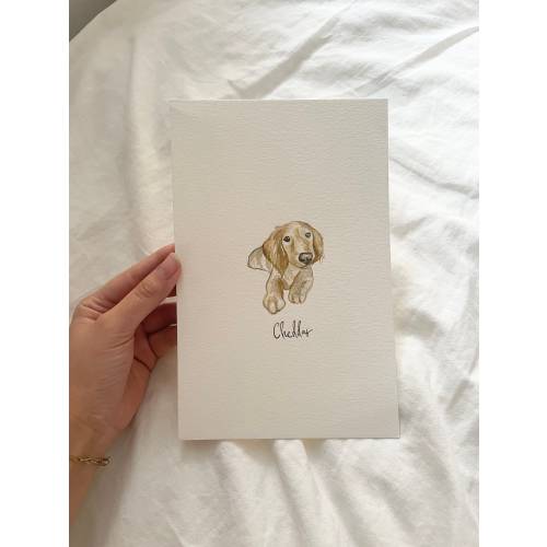Mini Custom Watercolor Pet Portrait, Dog Portraits from Photos,Dog Portraits From Photos, Pet Painting, Custom Tiny Paintings, Hand Painted