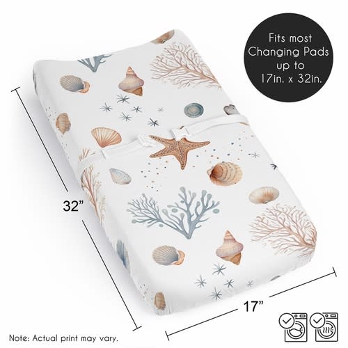 Seashells Collection Changing Pad Cover Sheet