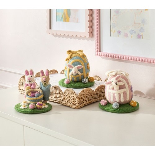 Felted Bunny Easter Decor, Set of 3