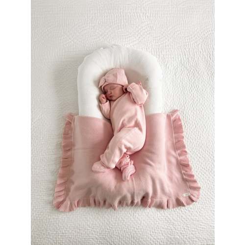Classic Ruffle Baby Blanket - Powder Pink