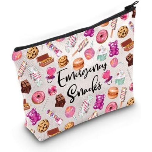 JXGZSO Emergency Snacks Food Storage Bag Foodie Reusable Zipper Pouch Food Safe Bag Snack Lover Gift (Emergency snacks Bag)