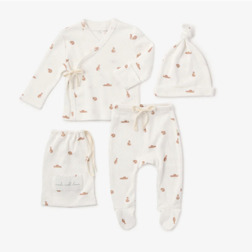 Fox Printed Organic Cotton Layette Set