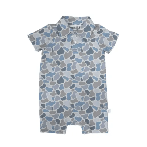 WATERCOLOR CAMO - SHORT SLEEVE POLO ROMPER