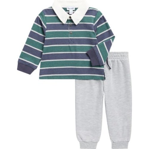 Preppy Stripe Polo & Joggers Set, 3-6M