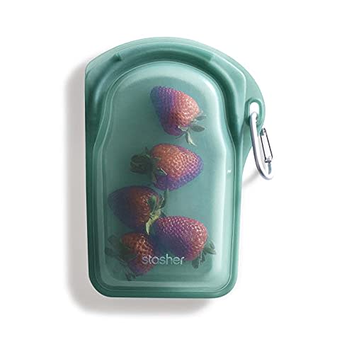 Stasher Reusable Silicone Storage Bag, Food Storage Container, Microwave and Dishwasher Safe, Leak-free, Go Bag, Waterfall
