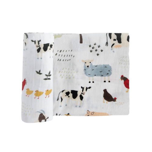 Organic Cotton Muslin Swaddle Blanket - Family Farm
