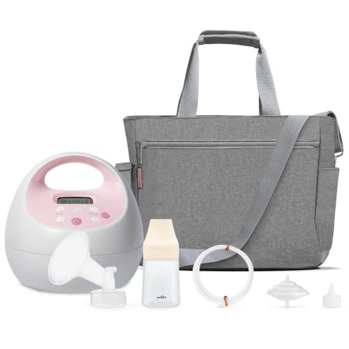 Spectra Baby S1 Plus Premier Rechargeable Breast Pump with Tote, 28 mm | Replacement Kit with Breast Shield, Bottle, Disk, Cap, Backflow Protector, Duckbill Valve, Nipple & Tubing