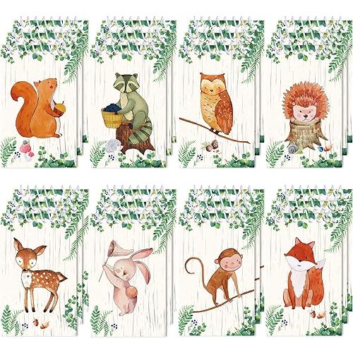Clabby 24 Pcs Christmas Mini Notebooks Gifts Woodland Party Favors Spiral Mini Notepads Bulk Forest Animal Nature Journal Cute Decor for Baby Shower Birthday Party Favors Gifts Goodie Stuffers Rewards